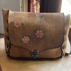 Vintage leather hippie purse.